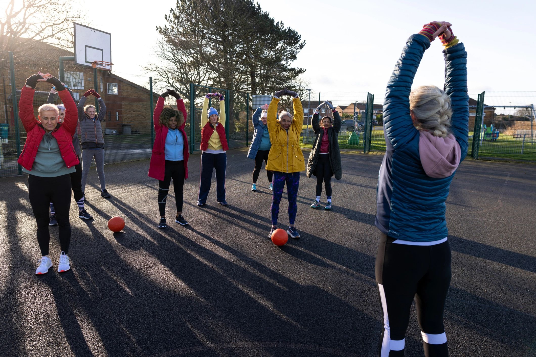 Local community sports activity outdoors