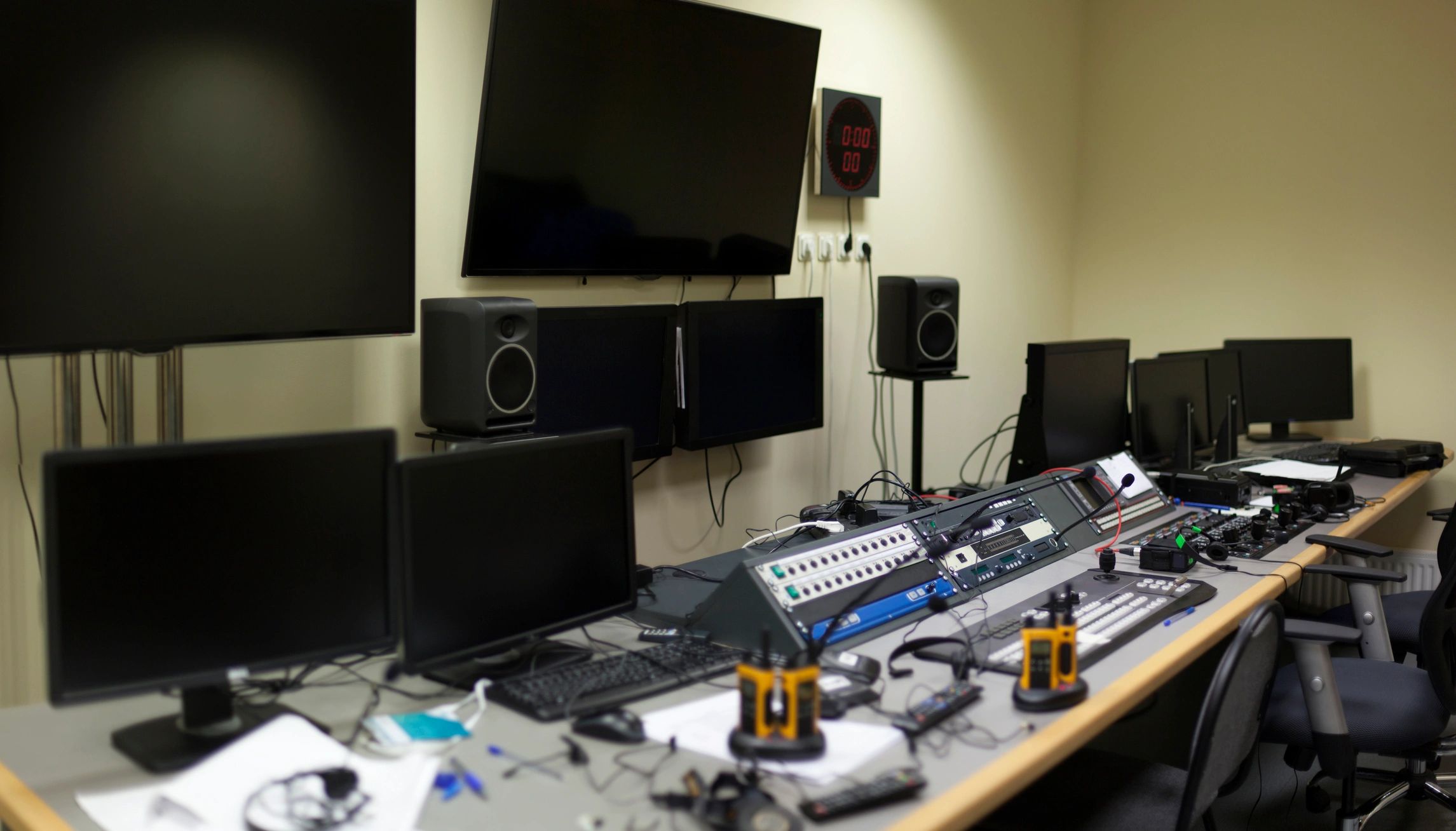 Broadcast studio equipment and control panel